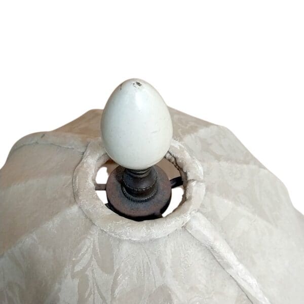 Antique White & Cream Alabaster Marble Table Lamp - Image 4
