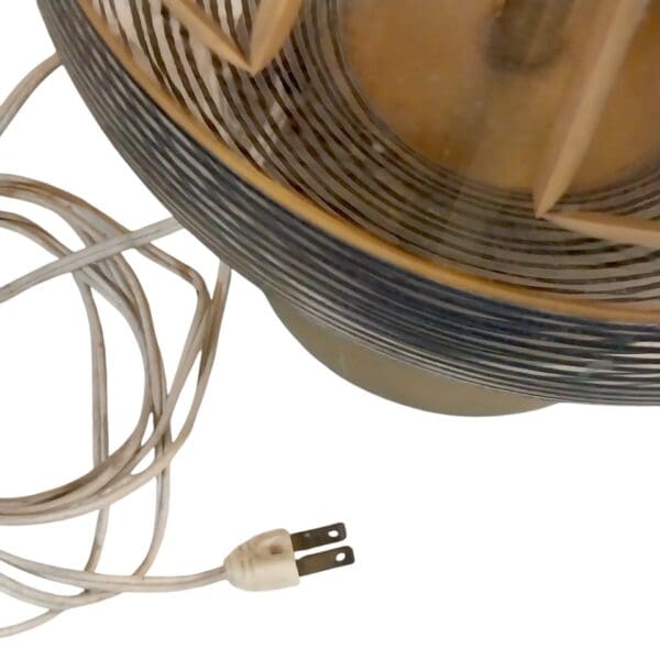 Glass MCM Lamp with Gray Stripes, Gold Painted Accents, andBrass or Copper Base - Image 7