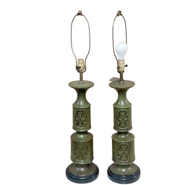 Decorative MCM Table Lamps in Green - Image 2