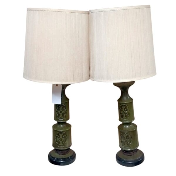 Decorative MCM Table Lamps in Green