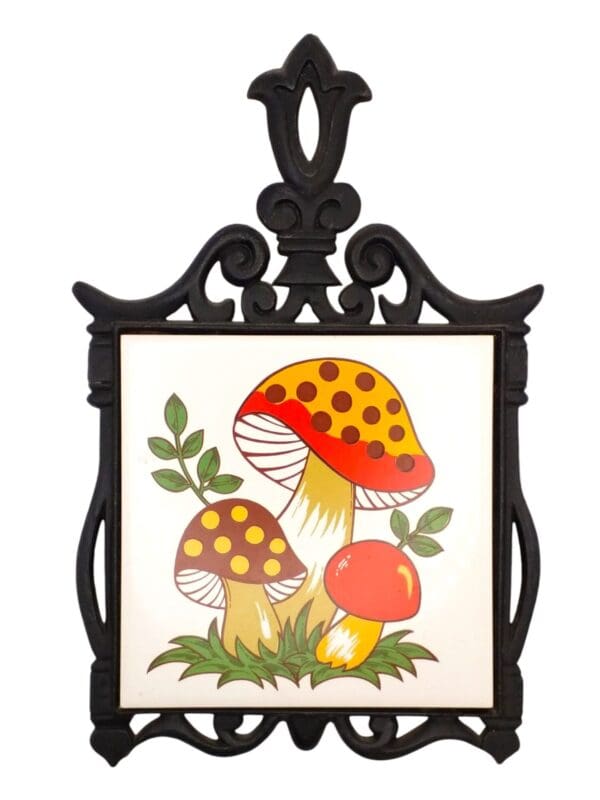 Vintage 1970s Merry Mushroom Trivet - Image 2