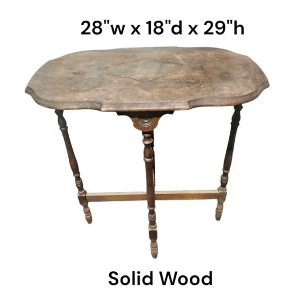 Antique Wood Side Table - Image 2