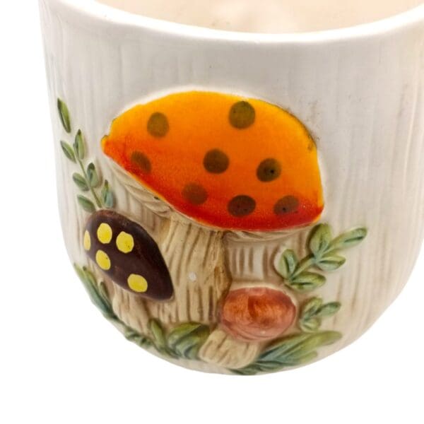 Vintage 1970s Merry Mushroom Mug, Canister (No Lid), both As-Is - Image 14
