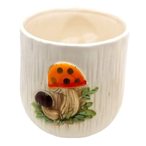 Vintage 1970s Merry Mushroom Mug, Canister (No Lid), both As-Is - Image 12