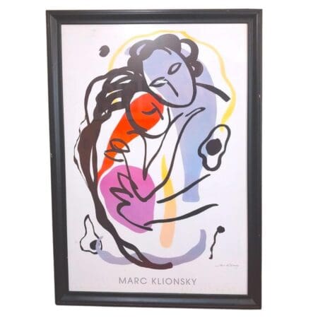 Marc Klionsky 1991 “The Hug” Modern Art Deco Poster / Lithographic