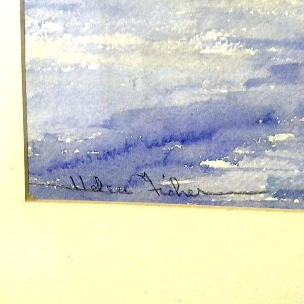 Signed Helen E. Fisher Watercolor "Bretanol Cove Lake Erie" - Image 2