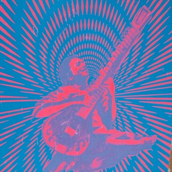 Original 1969 Vintage / Retro Ravi Shankar Sitar Player Psychedelic Poster - Image 2