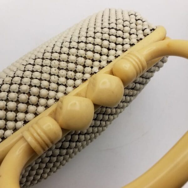 Art Deco Mesh Handbag with Chunky Bakelite Handle - Image 4