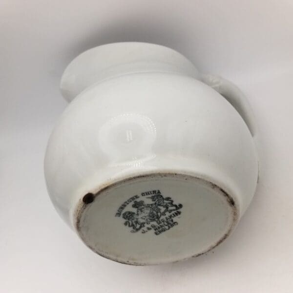1890s White J & G Meakin Hanley Pitcher Made In England Ironstone China - Image 4