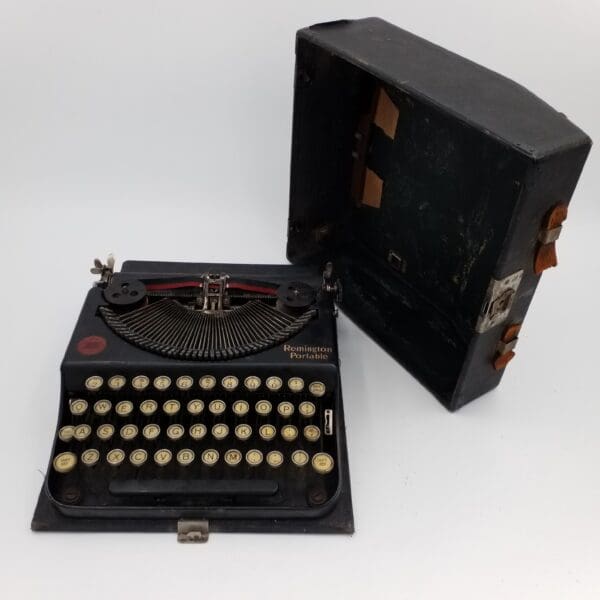 Working Remington Portable Typewriter, with Case (As-Is), Brush, 2 Ribbon Spools