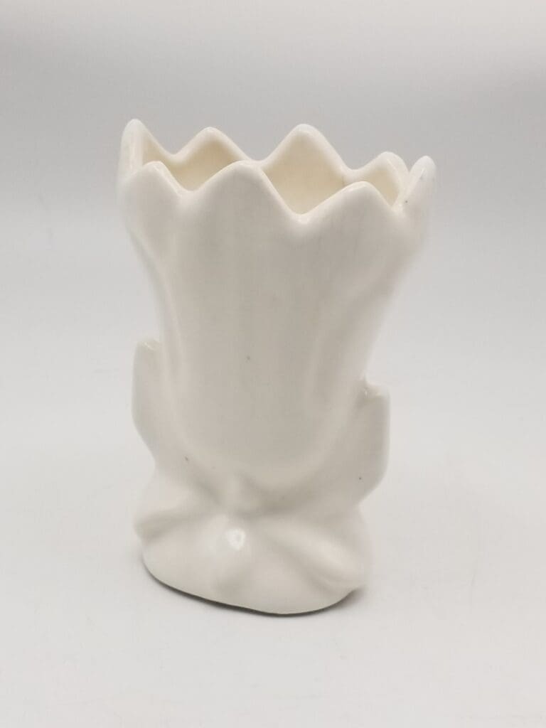 Vintage MCM 1960s Carmark White Glazed Tulip Bud Vase