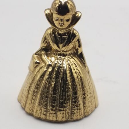 Vintage Lady Figural Solid Brass Dinner Bell, Victorian / Dutch Style