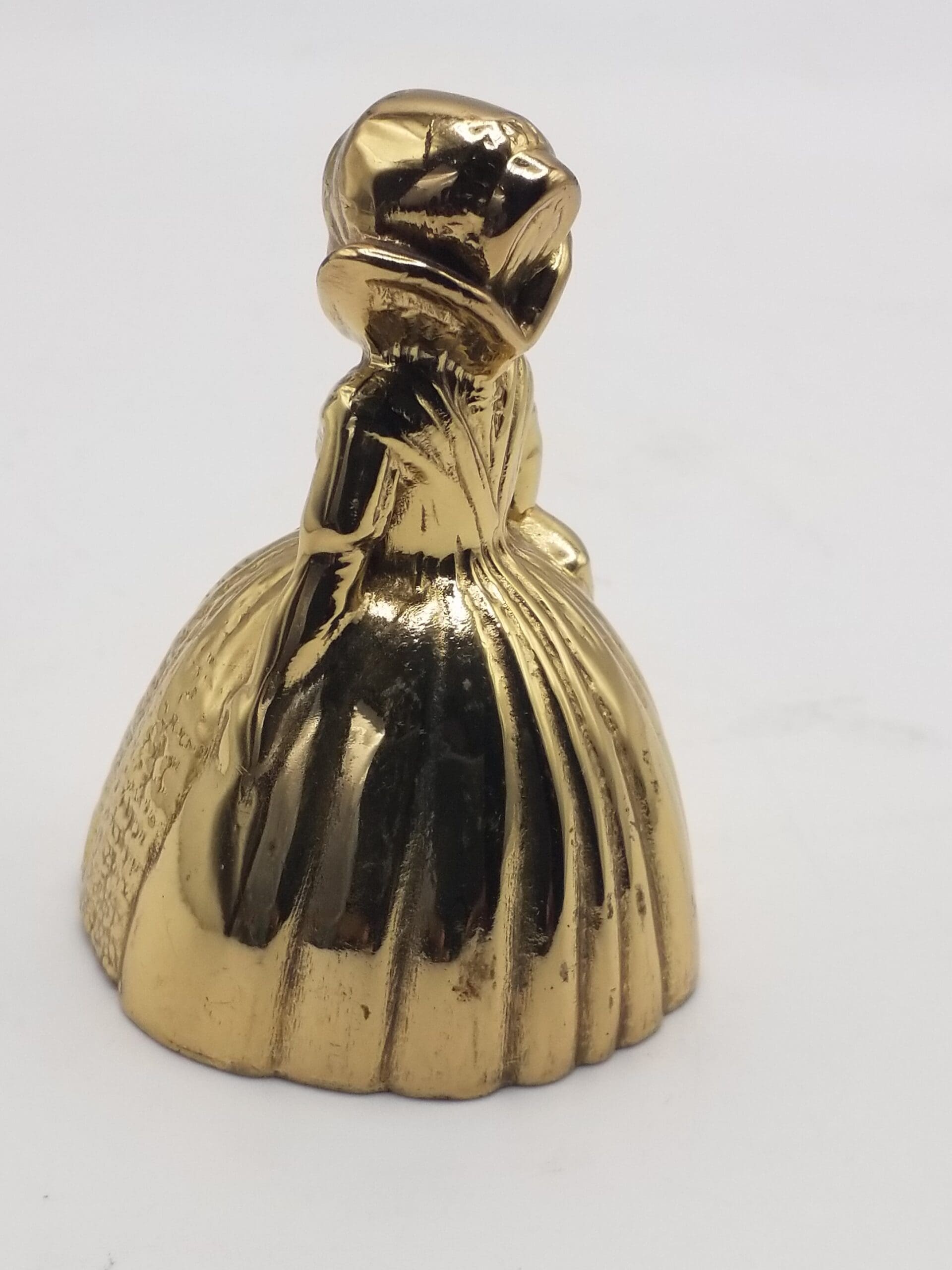 Vintage Lady Figural Solid Brass Dinner Bell, Victorian / Dutch Style - Image 2