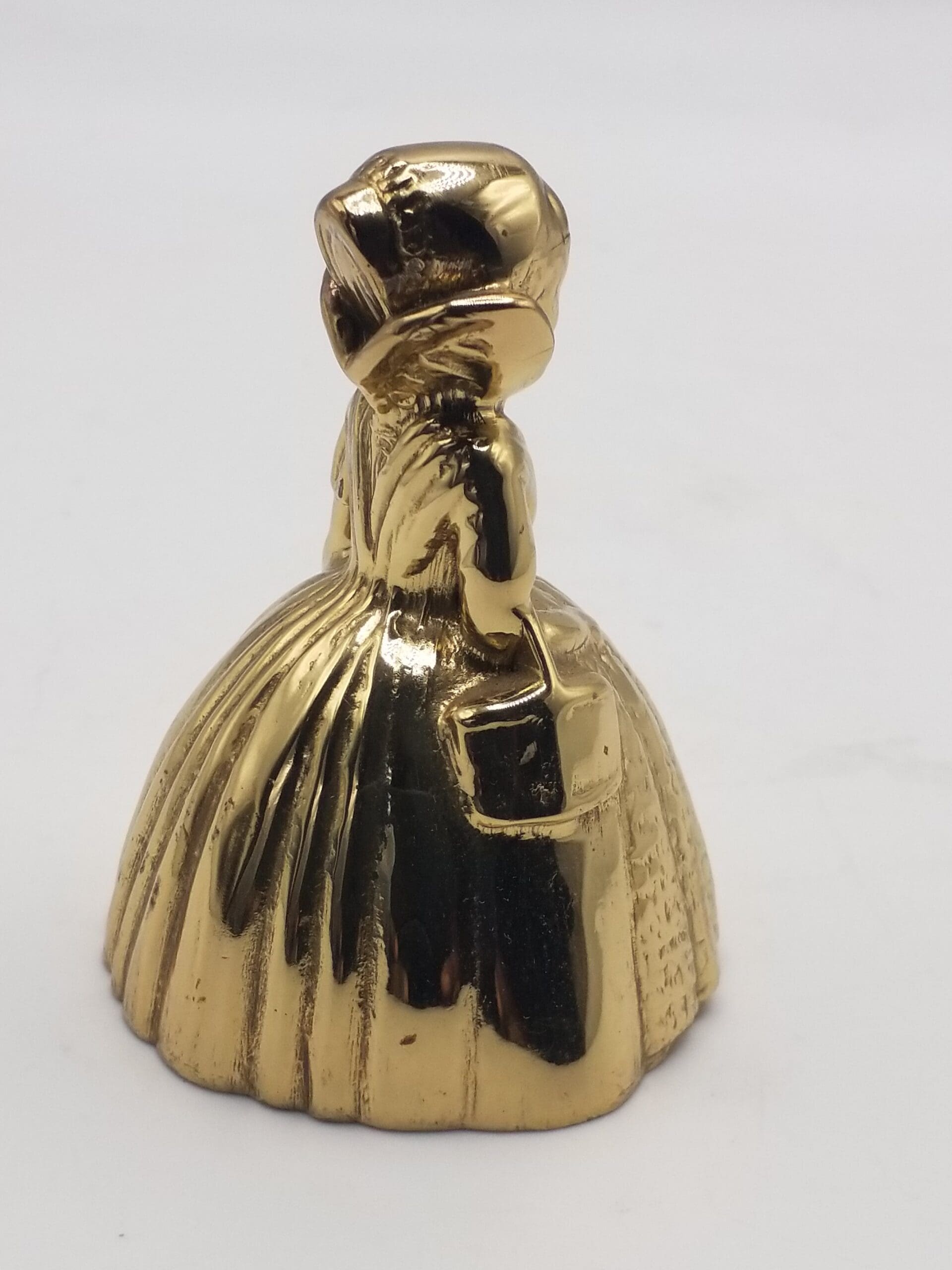 Vintage Lady Figural Solid Brass Dinner Bell, Victorian / Dutch Style - Image 3