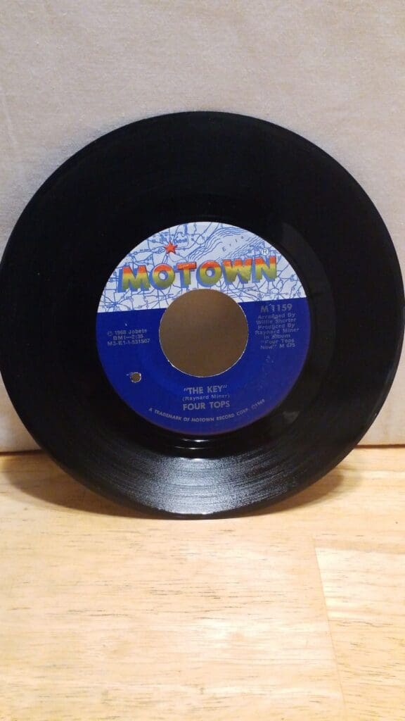 Four Tops - 45 Vinyl Record - The Key, Don't Let Him Take Your Love From Me - Motown