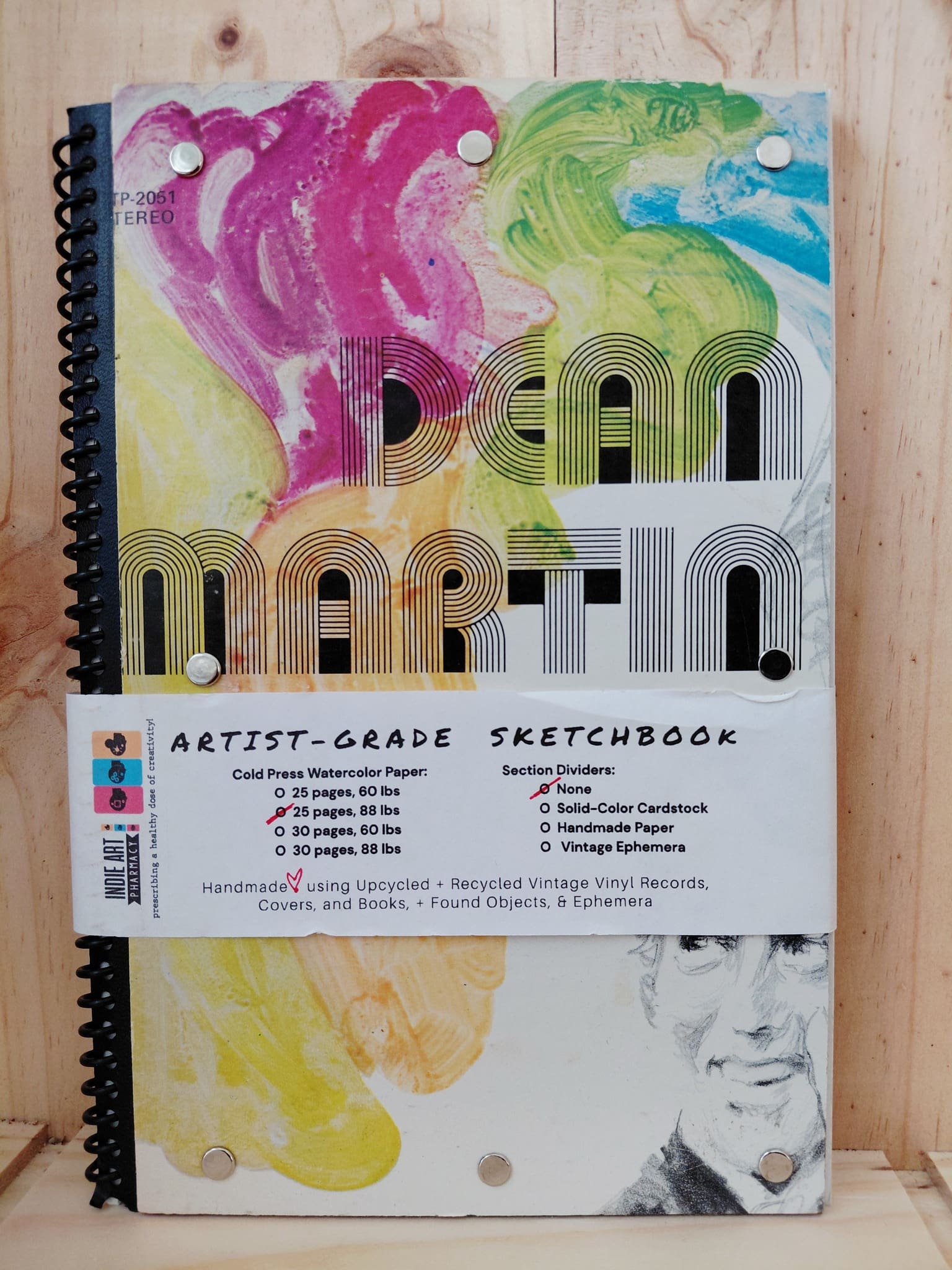 IAP Sketchbook: Dean Martin Retro Type LP Picture Record Cover