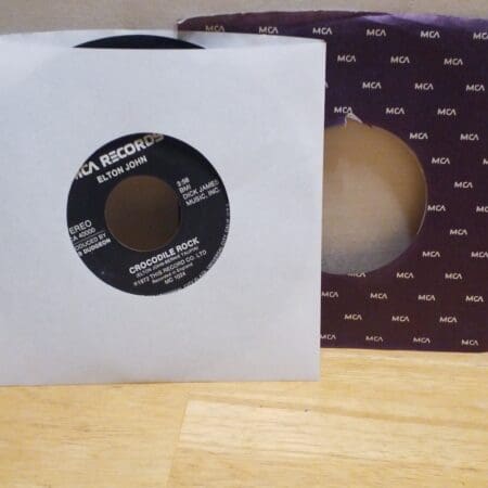 Elton John - 45 Vinyl Record - Elderberry Wine, Crocodile Rock - MCA Records