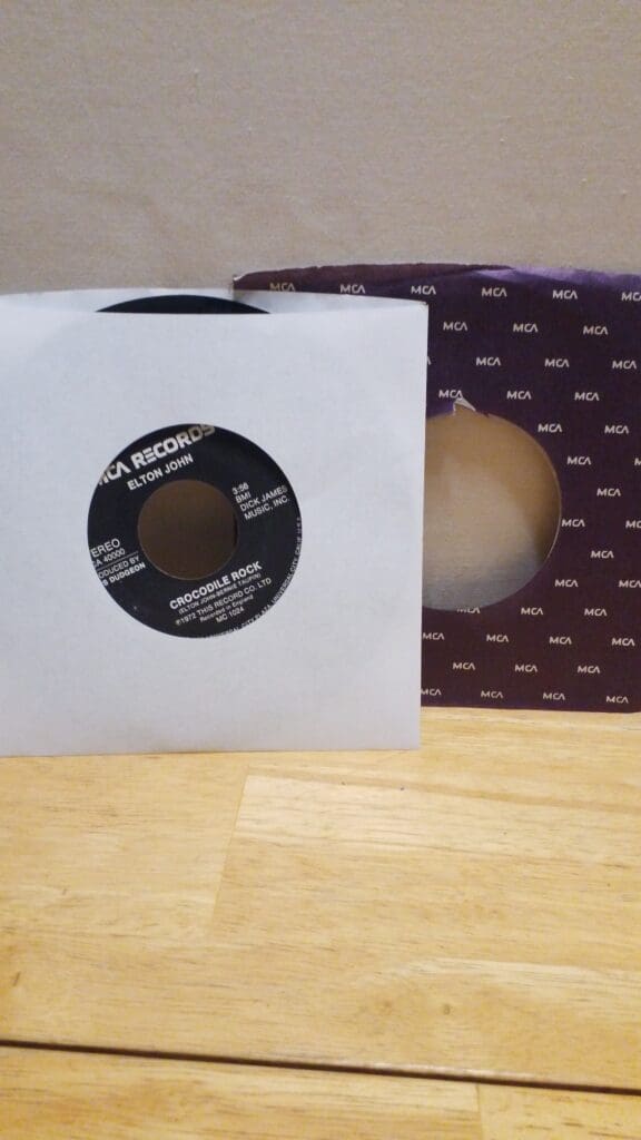 Elton John - 45 Vinyl Record - Elderberry Wine, Crocodile Rock - MCA Records