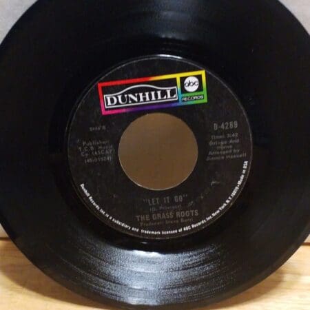 The Grass Roots - 45 Vinyl Record - Two Divided By Love, Let It Go - Dunhill Records
